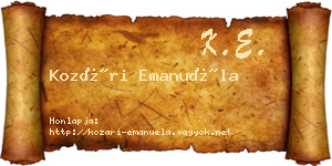 Kozári Emanuéla névjegykártya